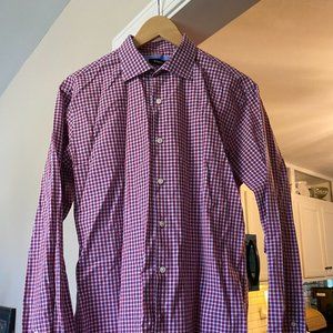Esquire Men's Slim Fit, No Iron Needed Plaid Long sleeve dress shirt